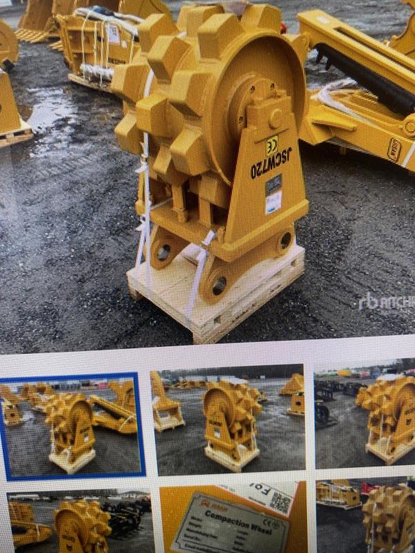 Compactor, Wheel, For excavators with 80mm pins