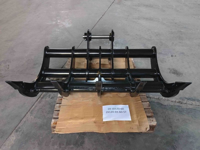 Rake, Excavator Rake for JD 120 60in, 2 x 65mm Pins